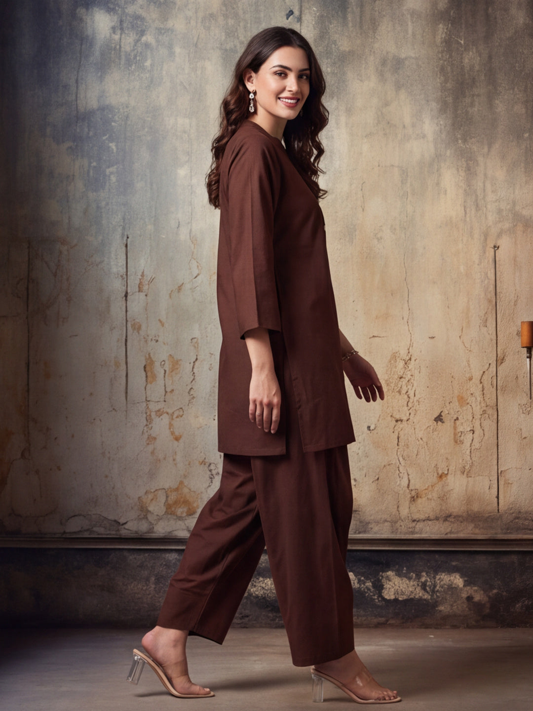 Solid Cotton Straight Kurta & Salwar Sets
