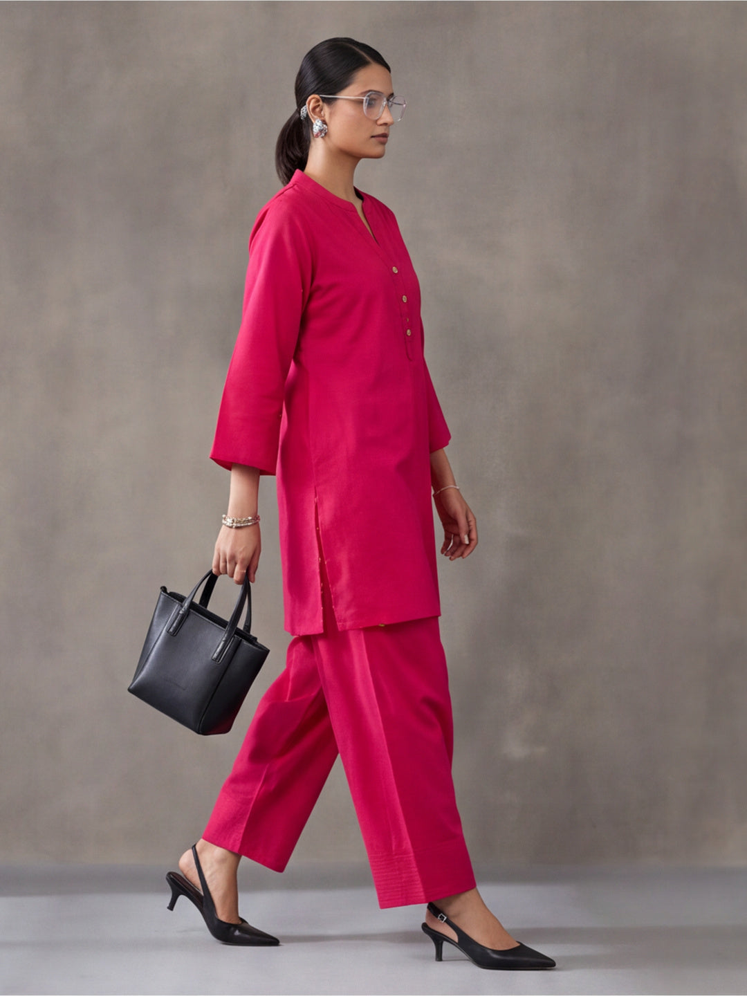 Solid Cotton Straight Kurta & Salwar Sets