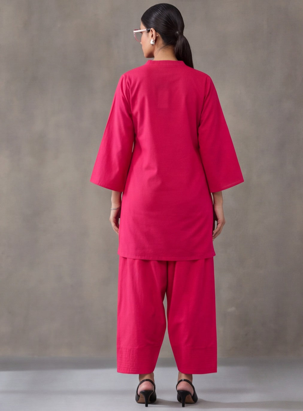 Solid Cotton Straight Kurta & Salwar Sets