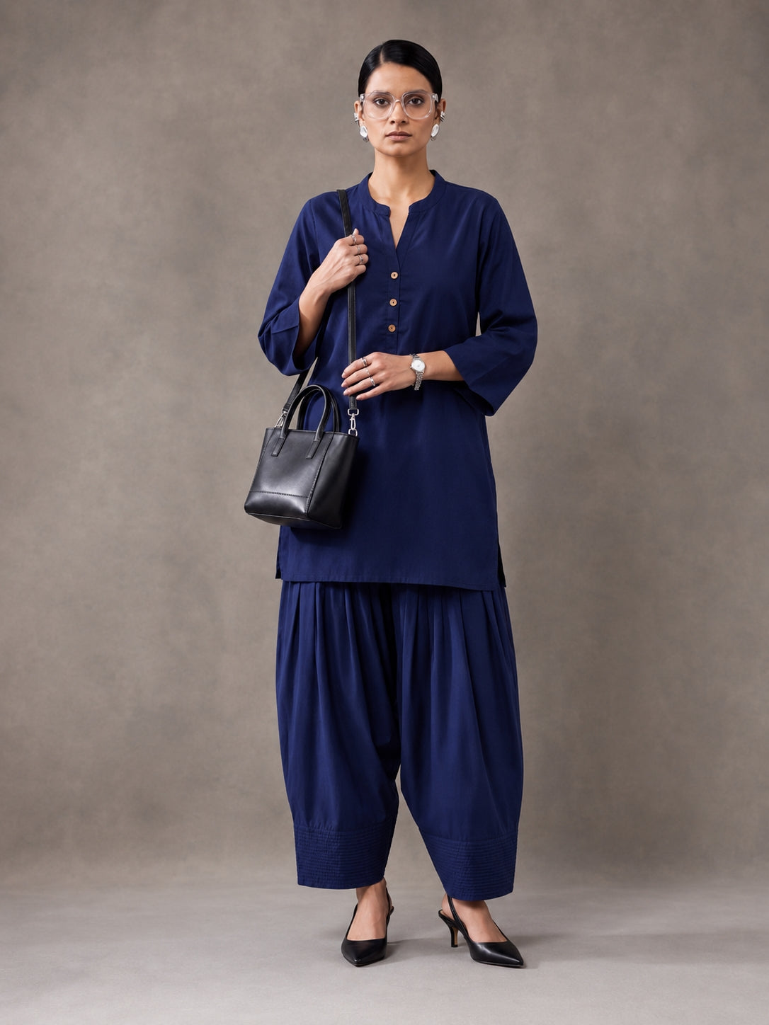 Solid Cotton Straight Kurta & Salwar Sets