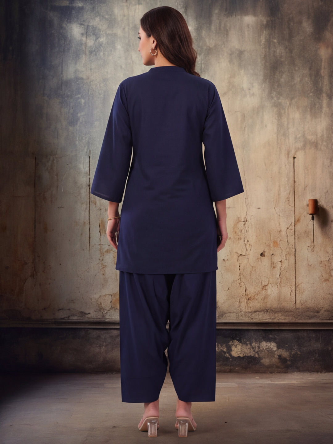 Solid Cotton Straight Kurta & Salwar Sets