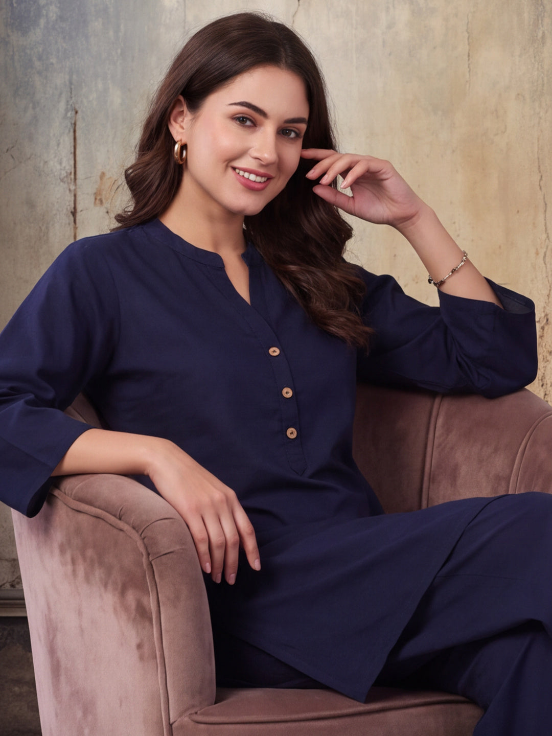 Solid Cotton Straight Kurta & Salwar Sets