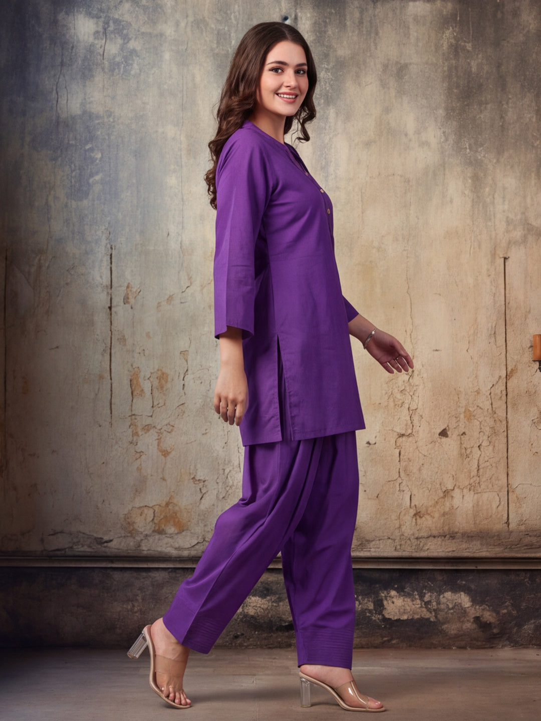 Solid Cotton Straight Kurta & Salwar Sets