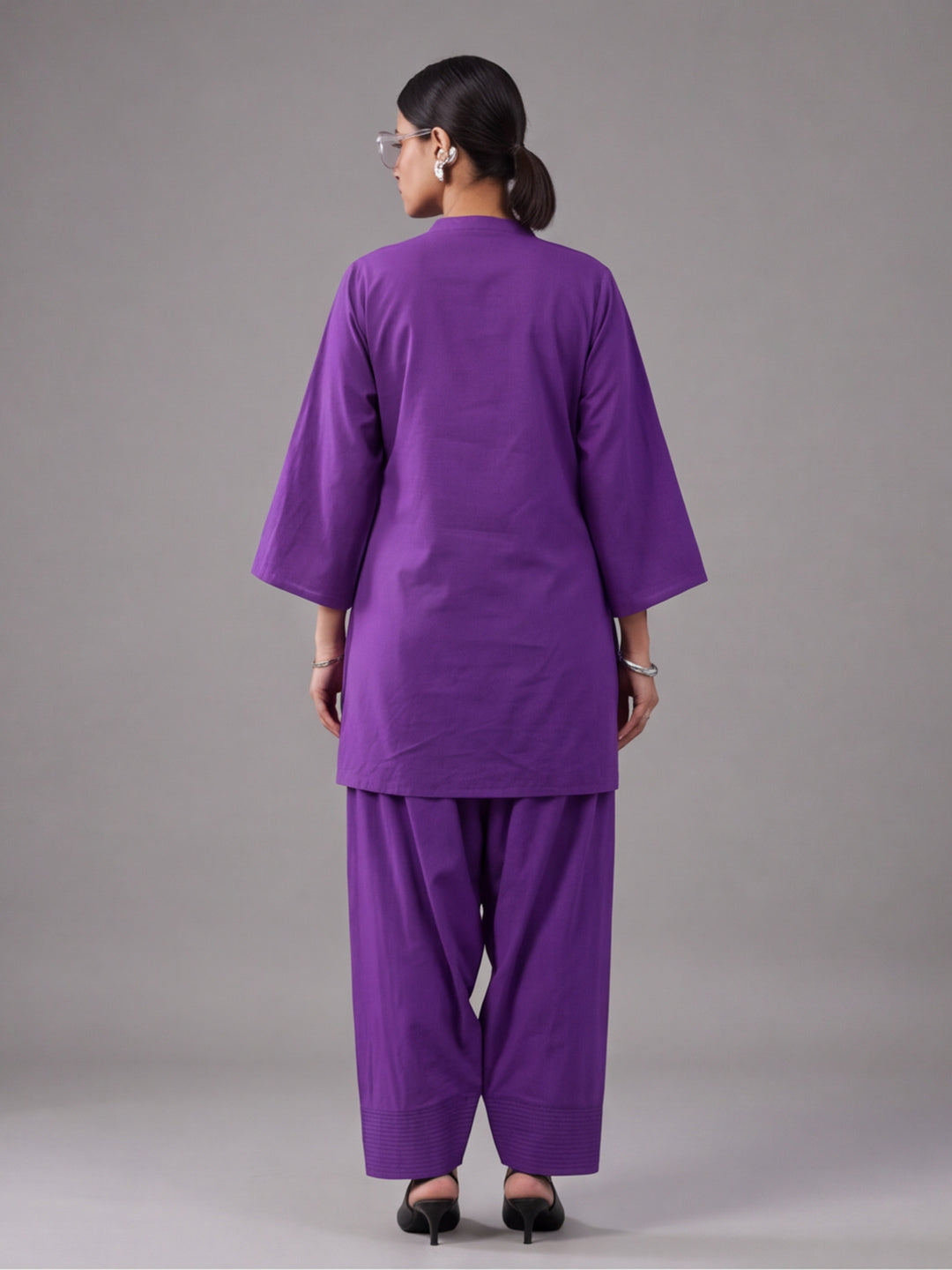 Solid Cotton Straight Kurta & Salwar Sets