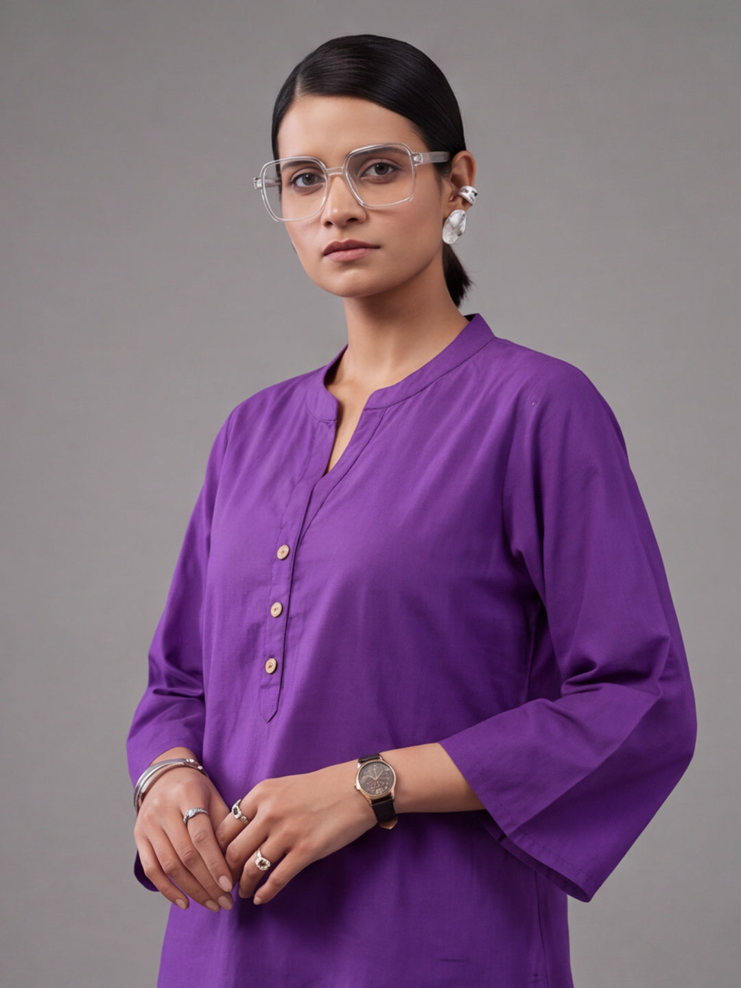 Solid Cotton Straight Kurta & Salwar Sets