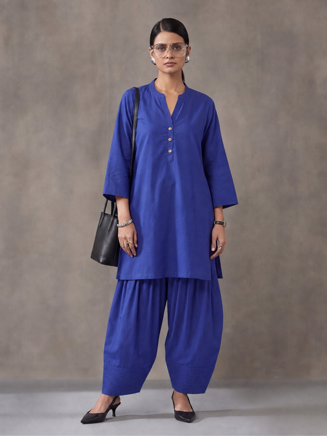 Solid Cotton Straight Kurta & Salwar Sets