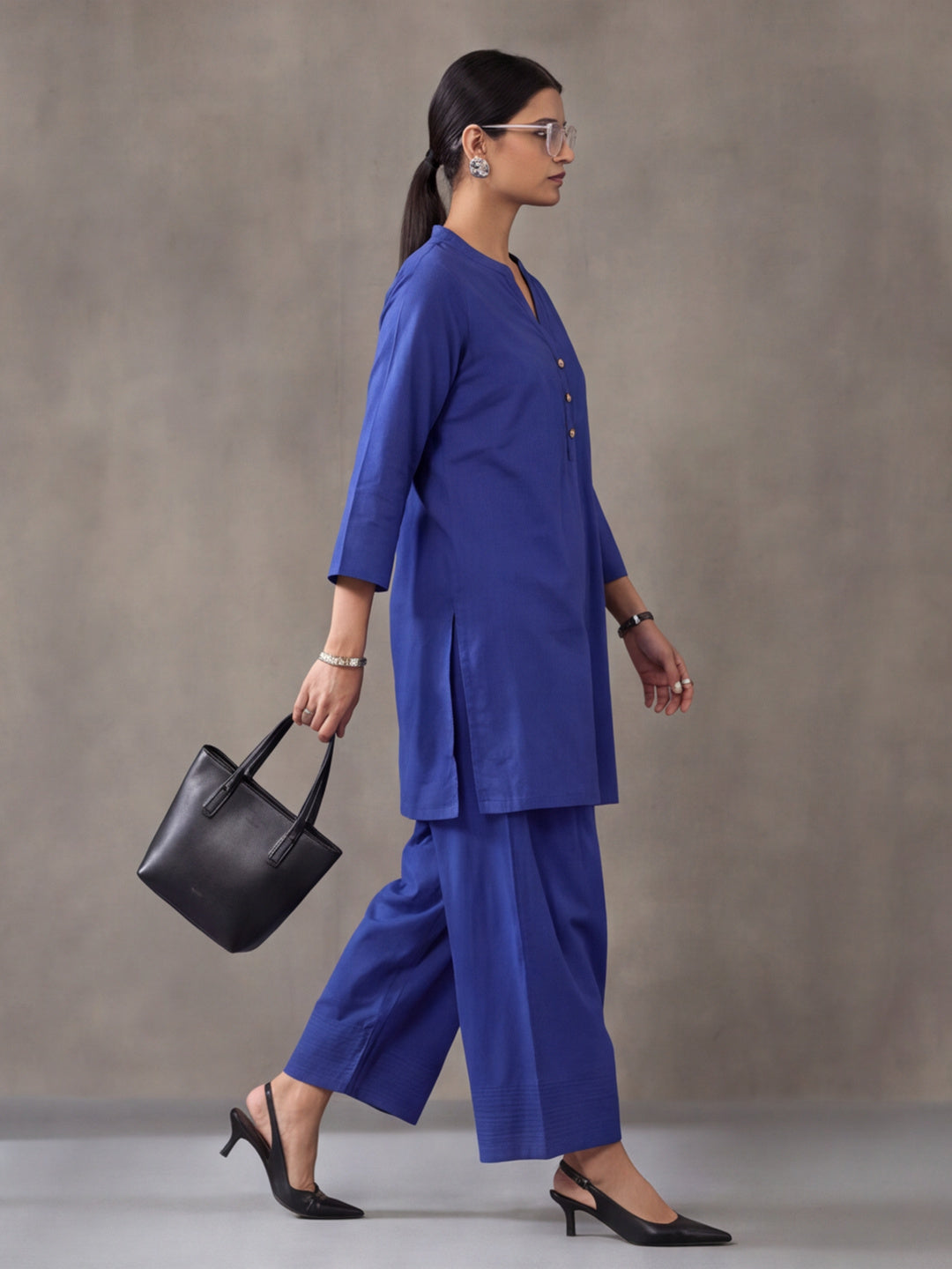Solid Cotton Straight Kurta & Salwar Sets
