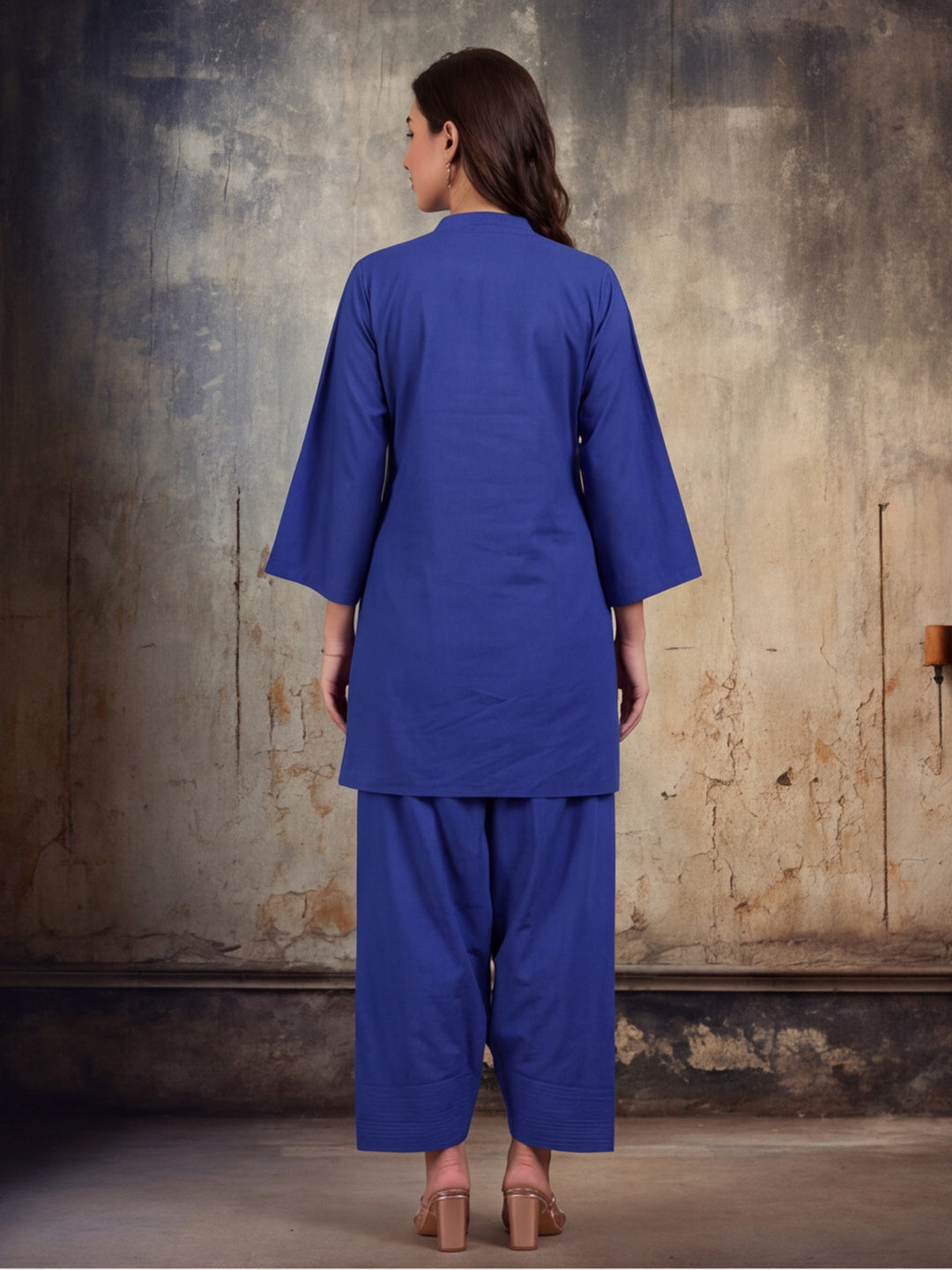 Solid Cotton Straight Kurta & Salwar Sets
