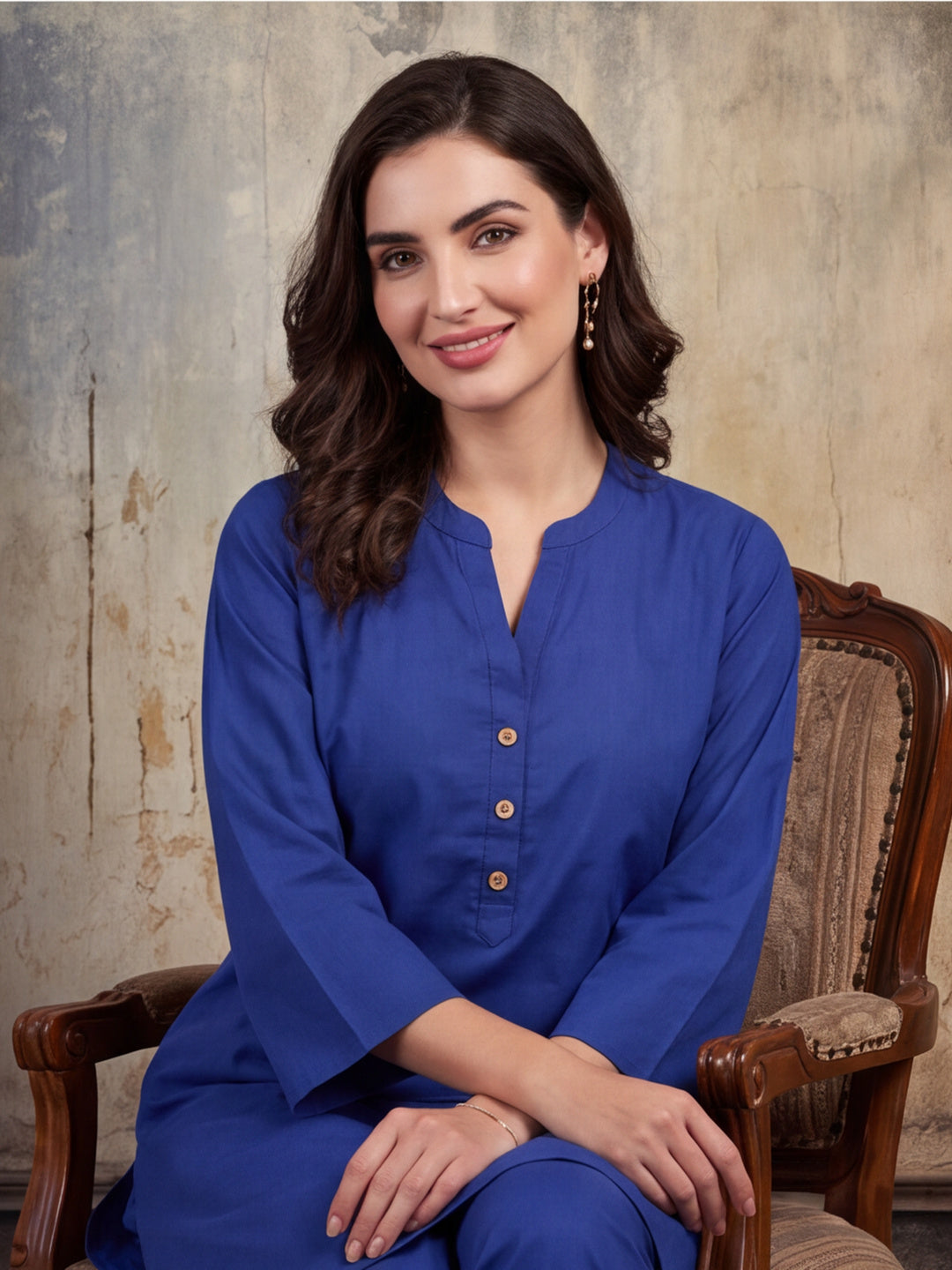 Solid Cotton Straight Kurta & Salwar Sets
