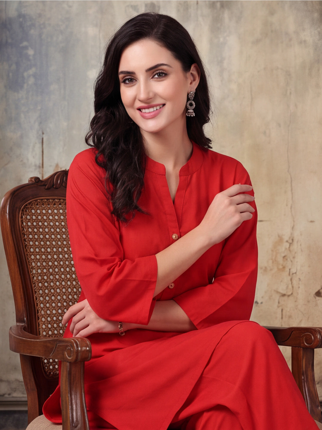 Solid Cotton Straight Kurta & Salwar Sets