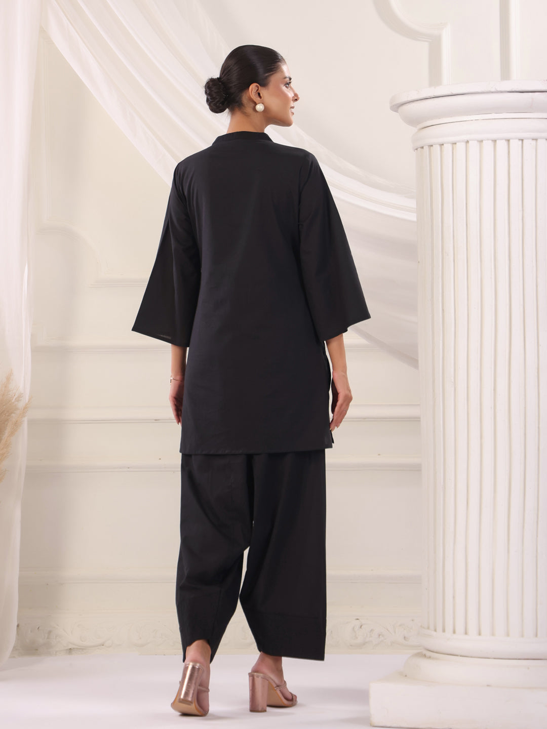 Solid Cotton Straight Kurta & Salwar Sets