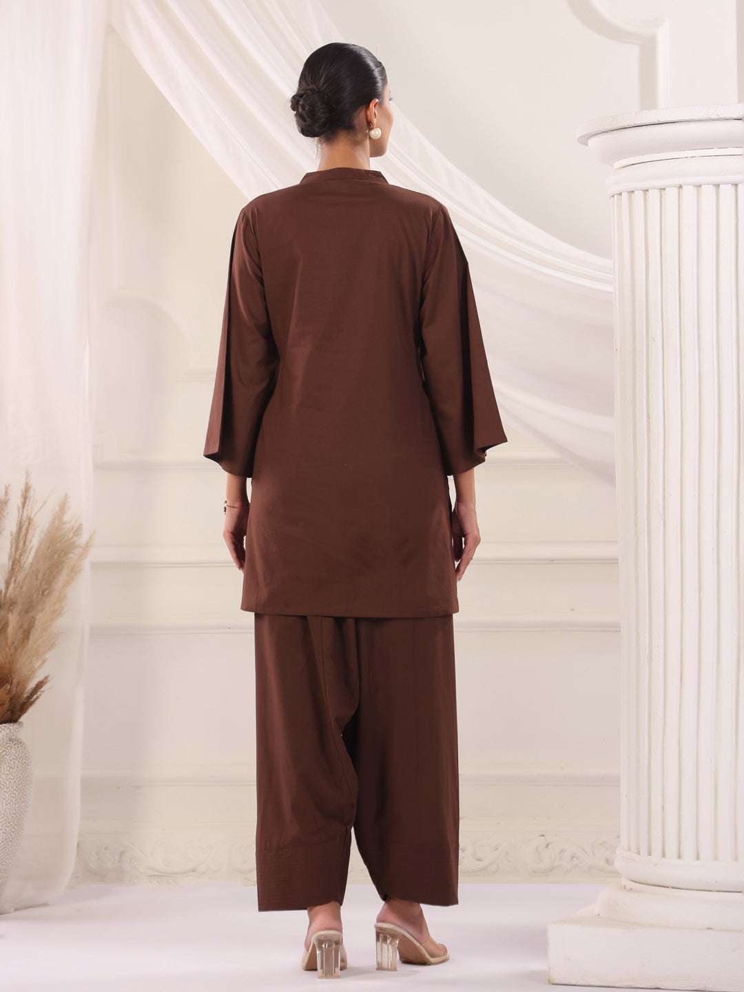 Solid Cotton Straight Kurta & Salwar Sets