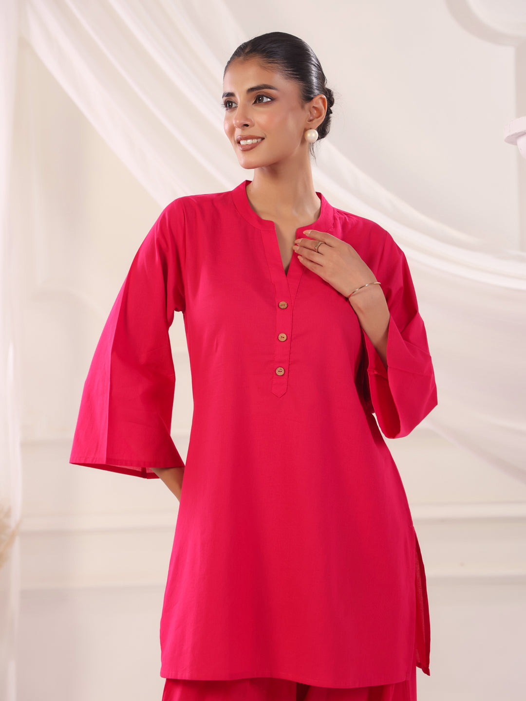 Solid Cotton Straight Kurta & Salwar Sets