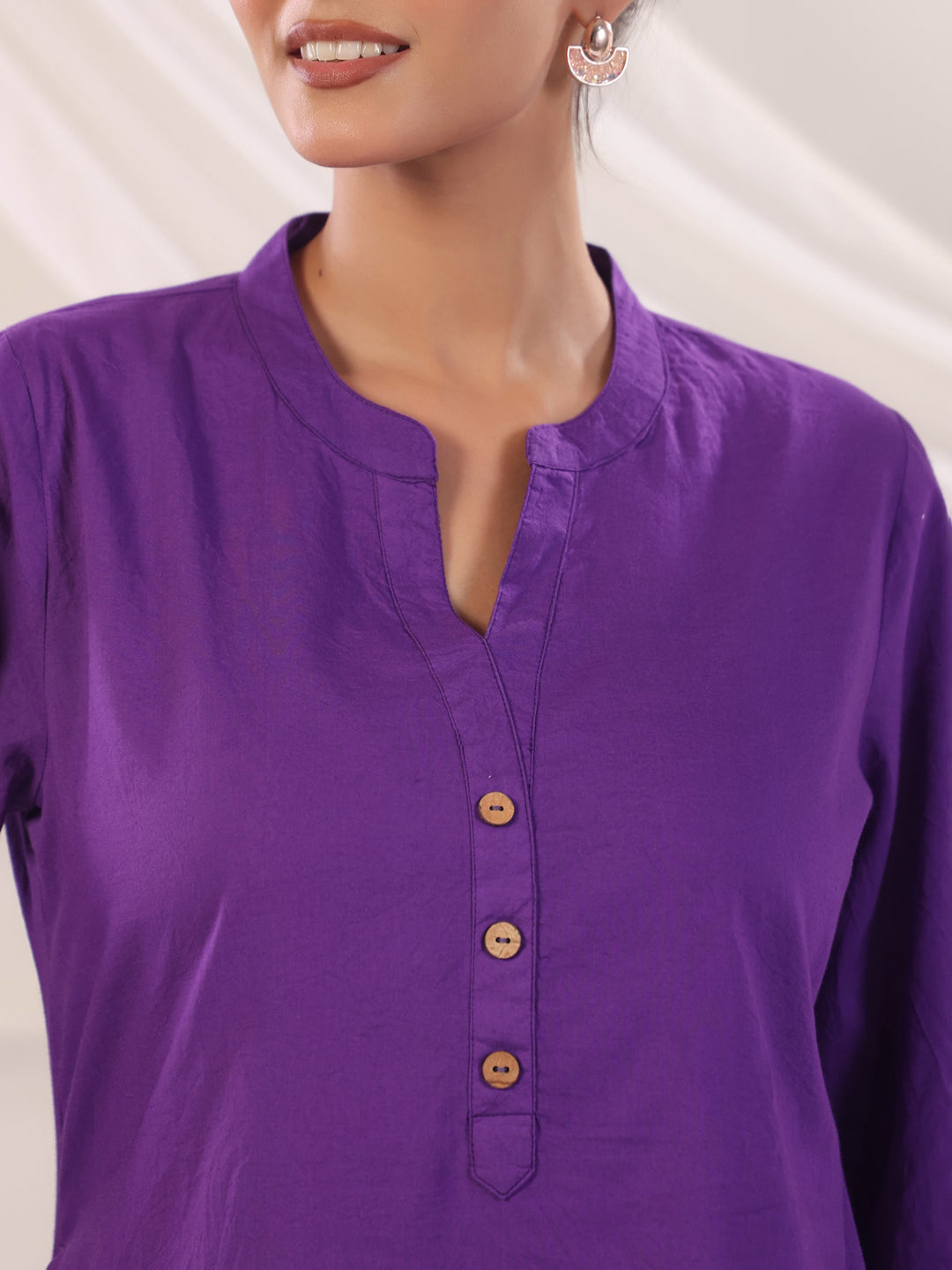 Solid Cotton Straight Kurta & Salwar Sets