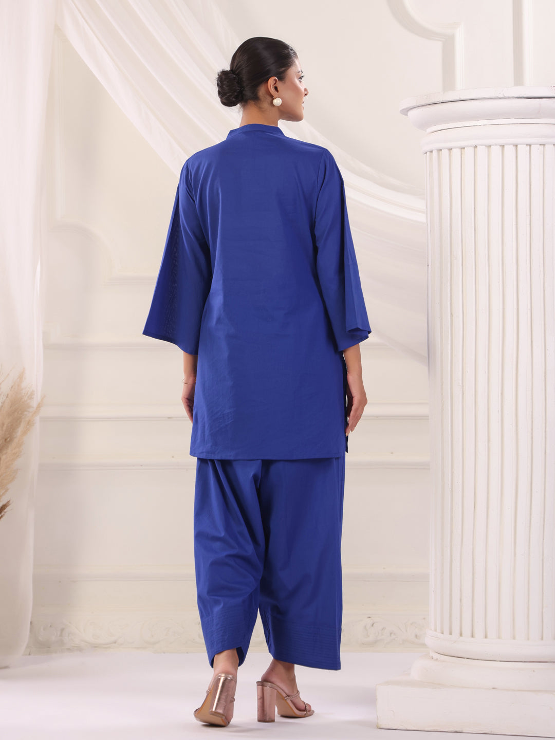 Solid Cotton Straight Kurta & Salwar Sets