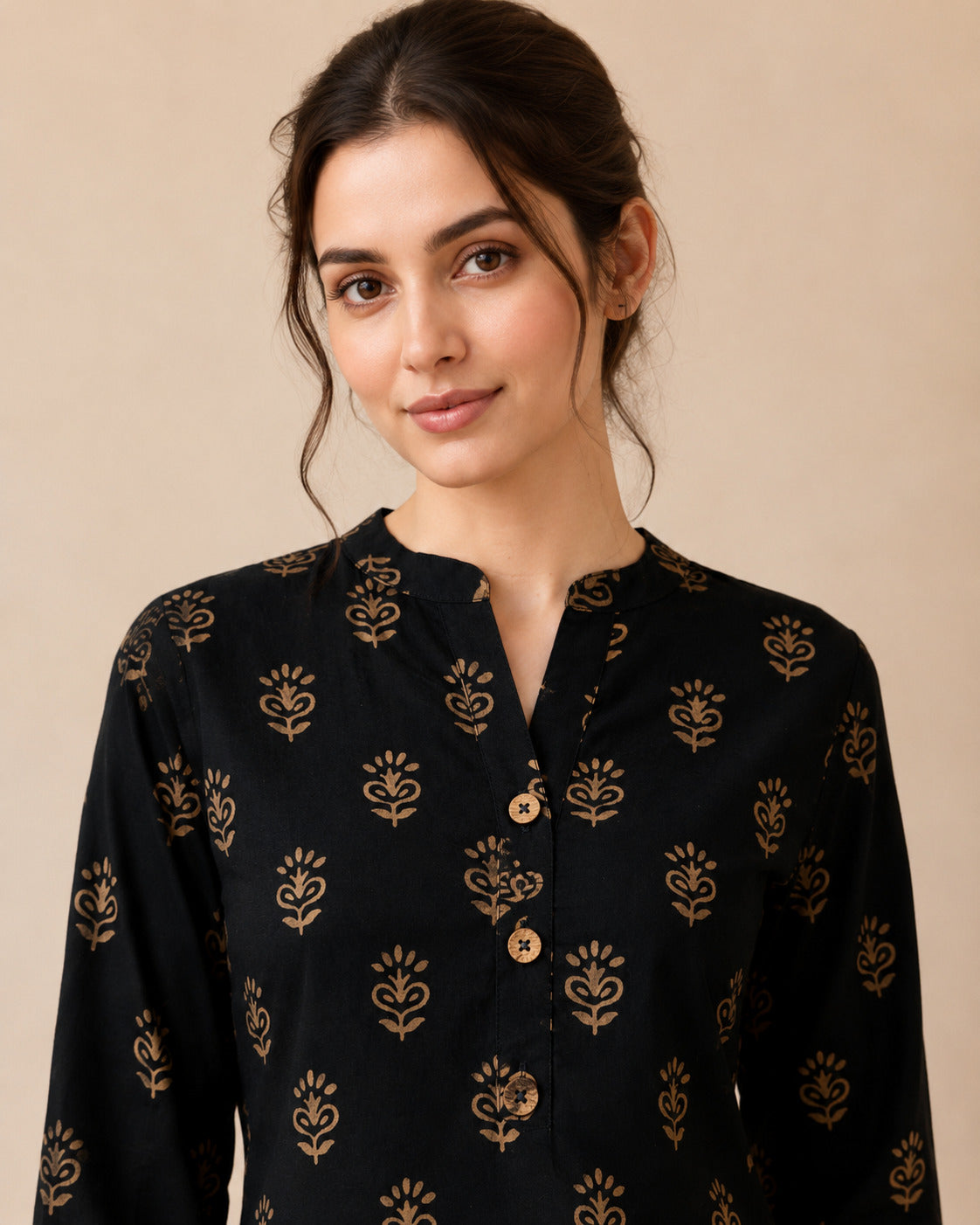 Floral Printed Straight Pure Cotton Kurta & Farshi Salwar Sets