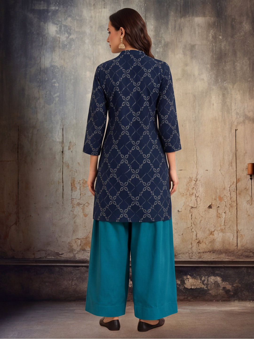 Floral Printed Straight Pure Cotton Kurta & Farshi Salwar Sets