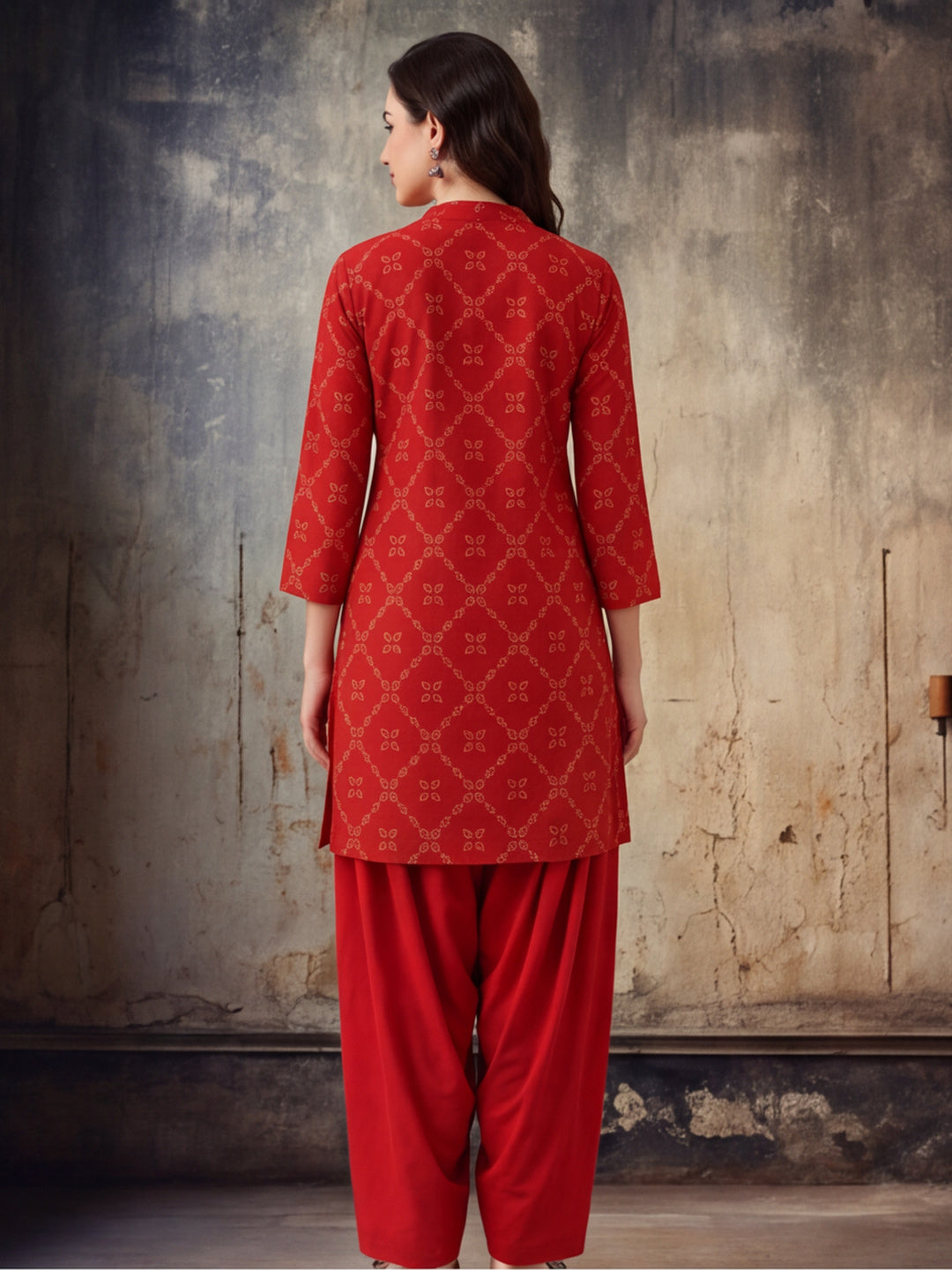 Floral Printed Straight Pure Cotton Kurta & Farshi Salwar Sets