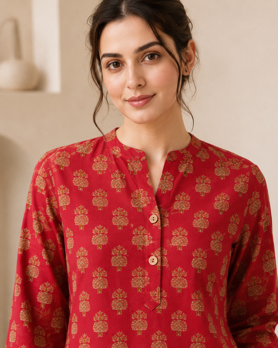 Floral Printed Straight Pure Cotton Kurta & Farshi Salwar Sets