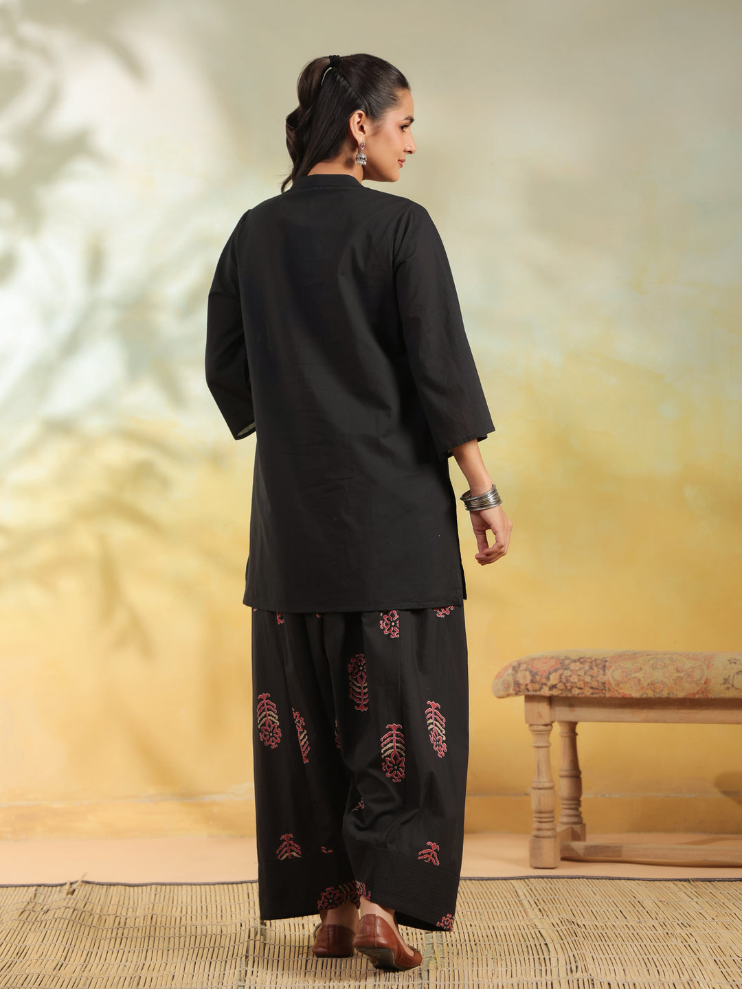 Floral Printed Straight Pure Cotton Kurta & Salwar Sets
