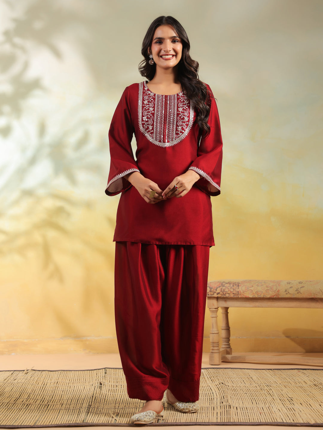 Floral Printed Straight Viscose Rayon Kurta & Salwar Sets