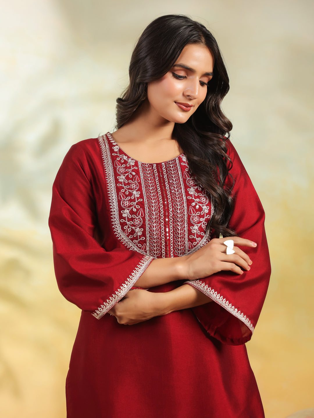 Floral Printed Straight Viscose Rayon Kurta & Salwar Sets