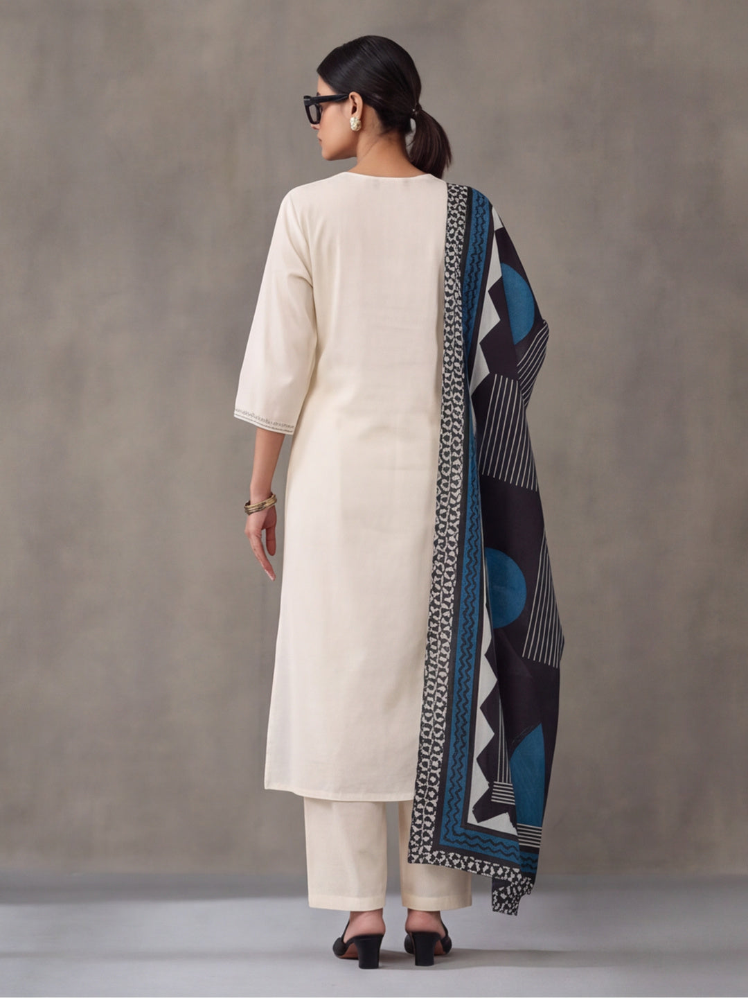 Solid Cotton Straight Kurta & Trouser Sets