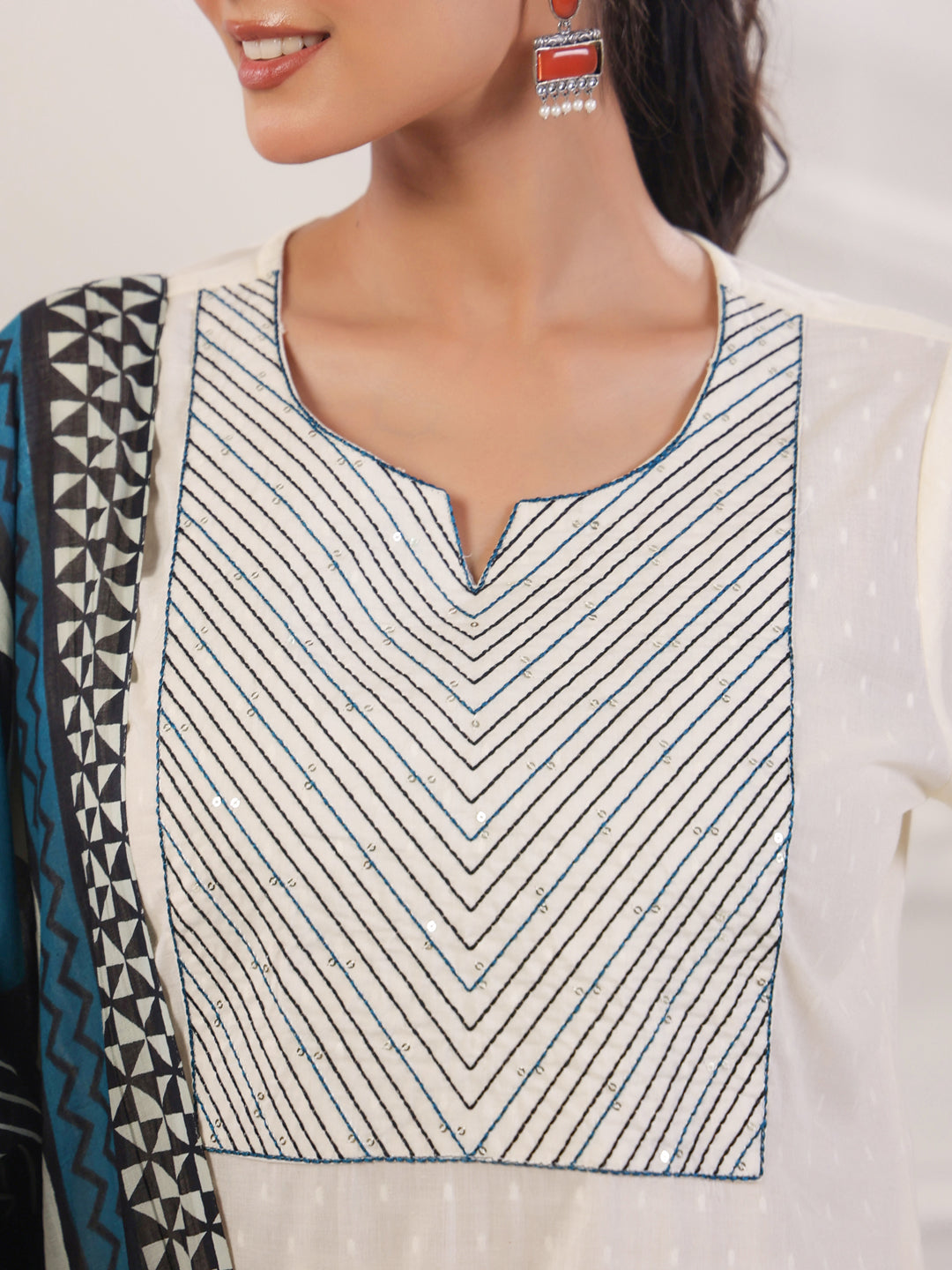 Solid Cotton Straight Kurta & Trouser Sets