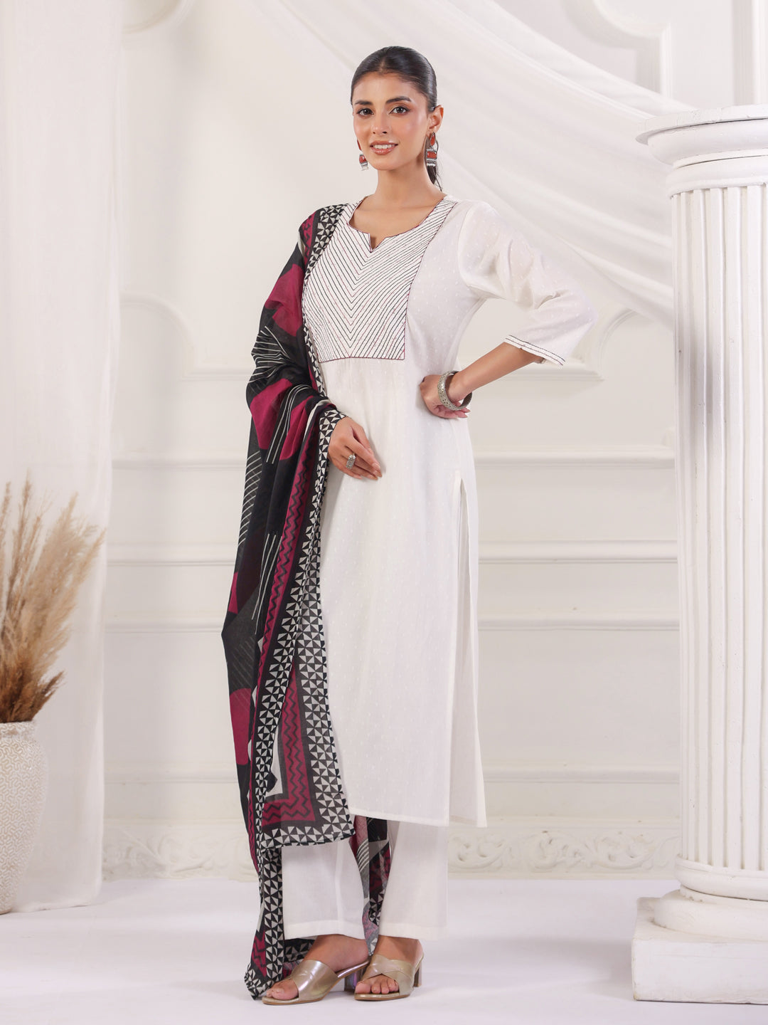 Solid Cotton Straight Kurta & Trouser Sets