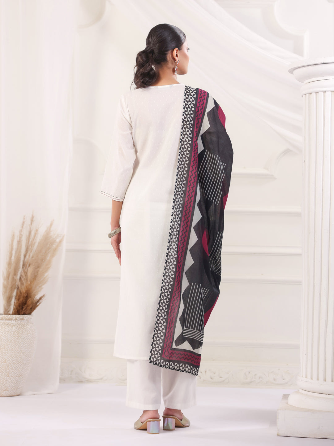 Solid Cotton Straight Kurta & Trouser Sets