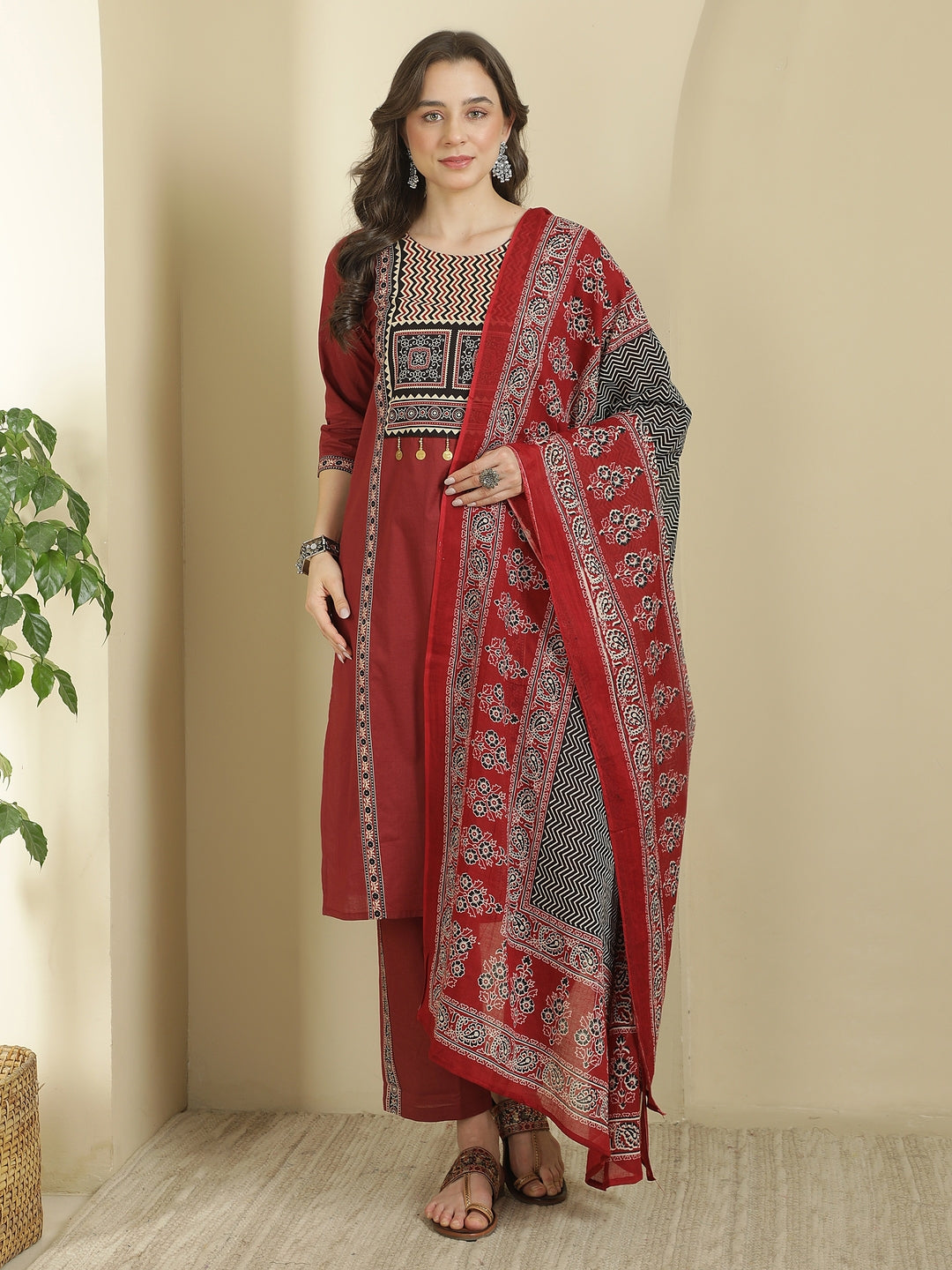 Printed Pure Cotton Kurta sets with Dupatta