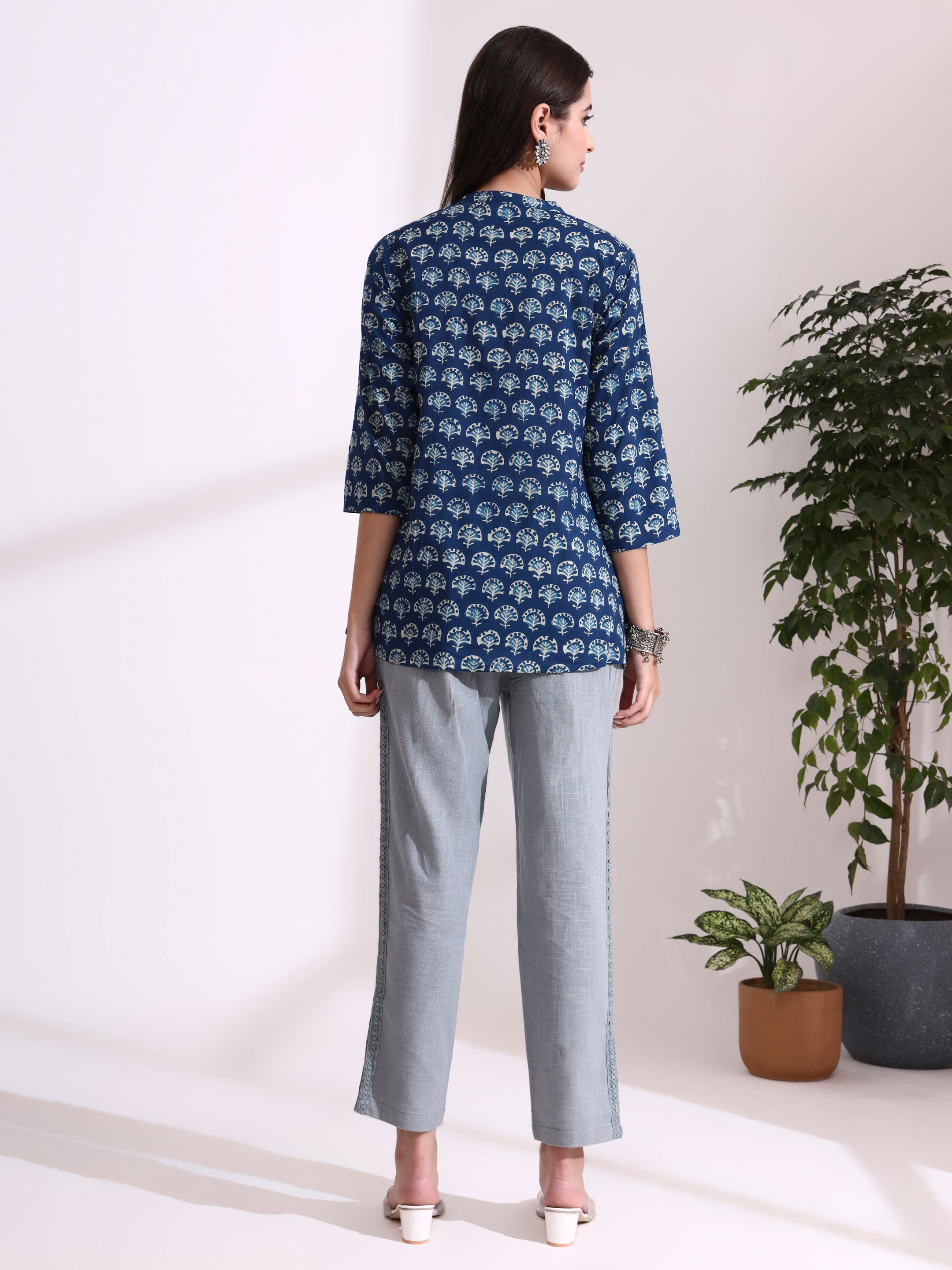 Floral Printed A-Line Pure Cotton Top