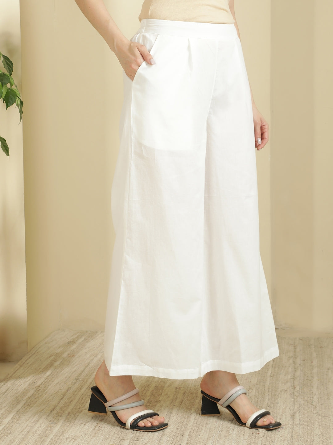 Solid Pure cotton Palazzo