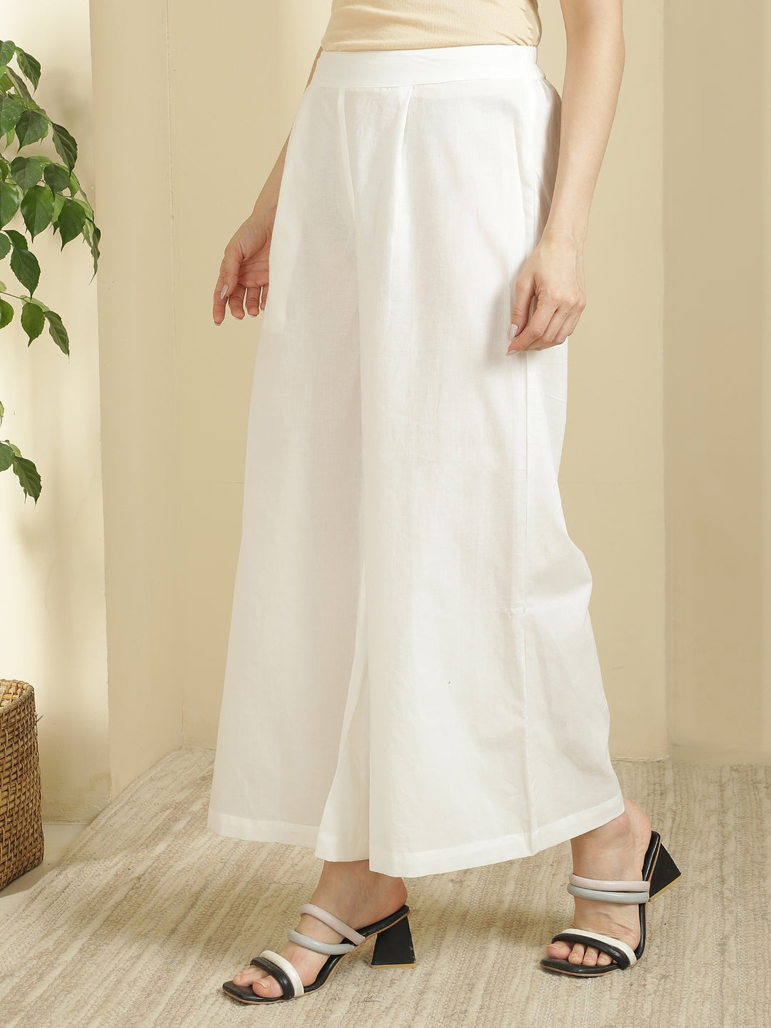 Solid Pure cotton Palazzo