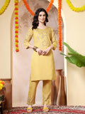 Floral Embroidered Straight Kurta & Trousers Sets