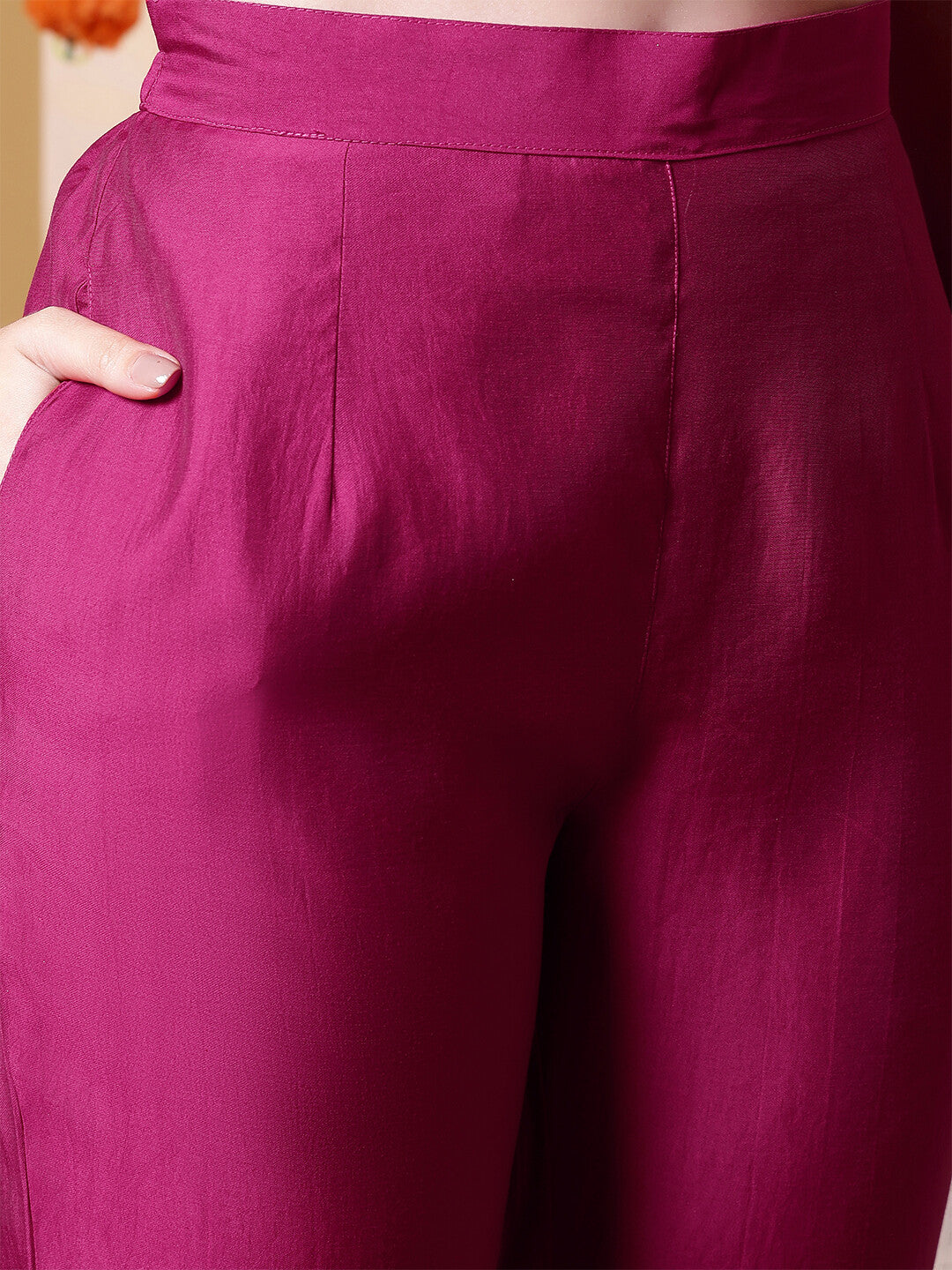 Floral Embroidered Straight Kurta & Trousers Sets