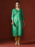 Floral Woven Design Straight Kurta