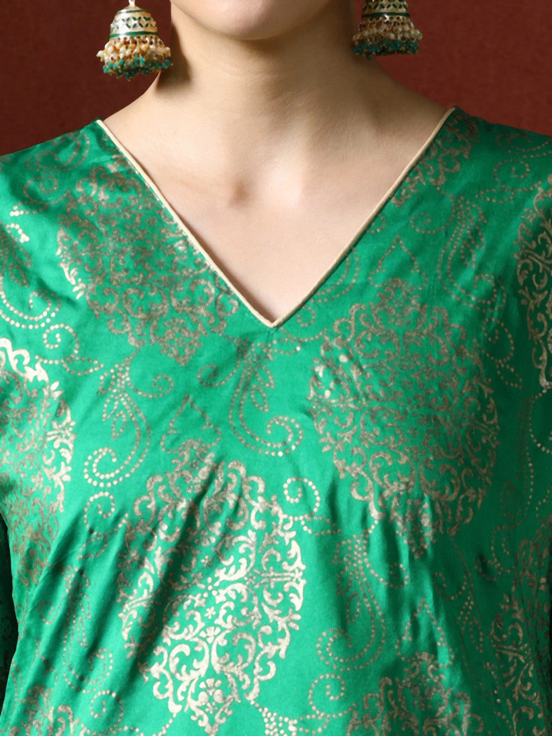 Floral Woven Design Straight Kurta