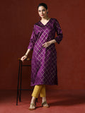 Floral Woven Design Straight Kurta