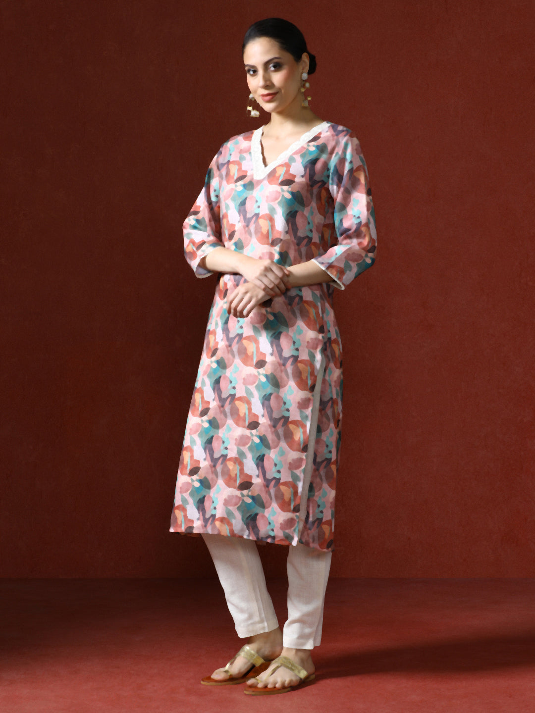 Floral Printed Straight Kurta