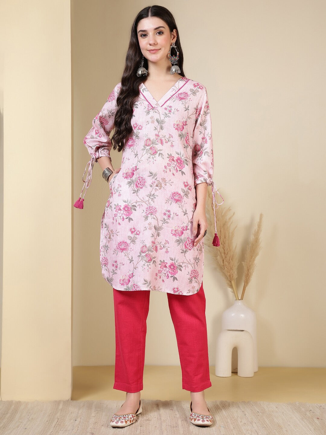 Floral Printed Straight Kurta