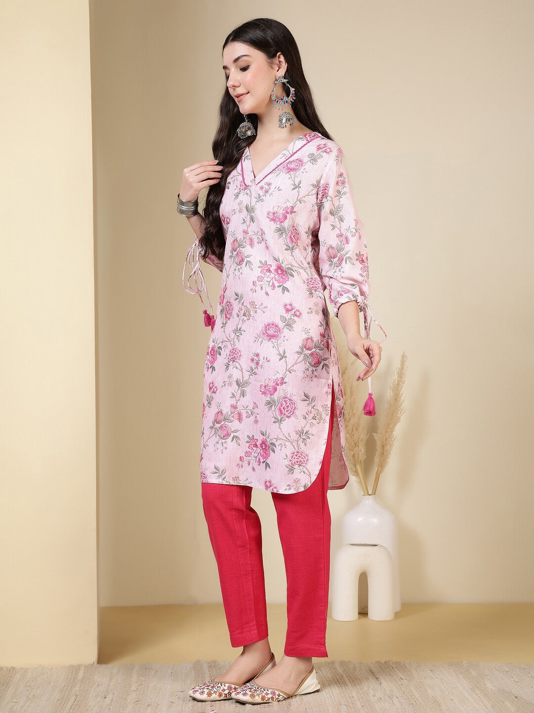 Floral Printed Straight Kurta
