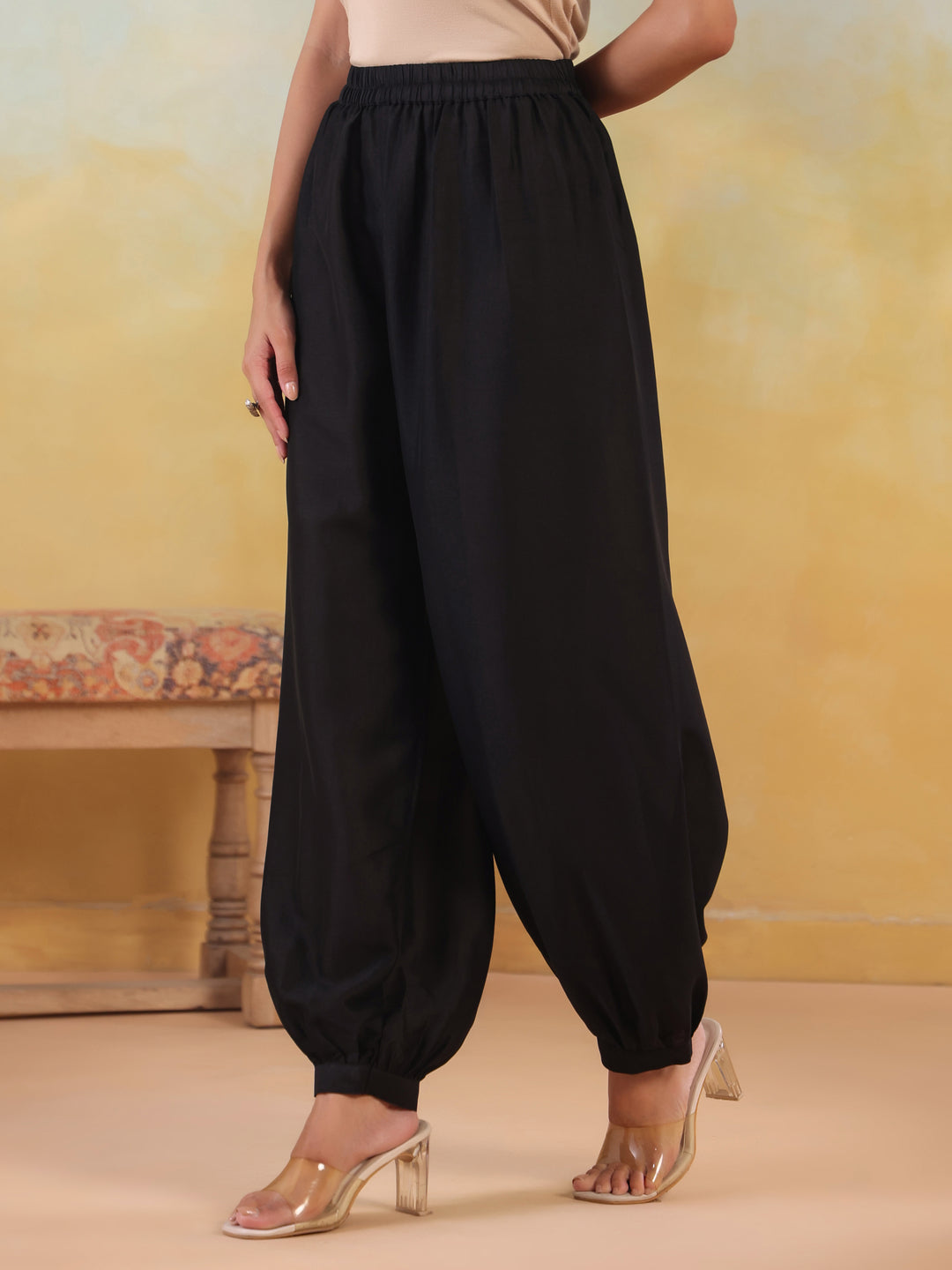 Solid Loose Fit Afgani Pant for Women