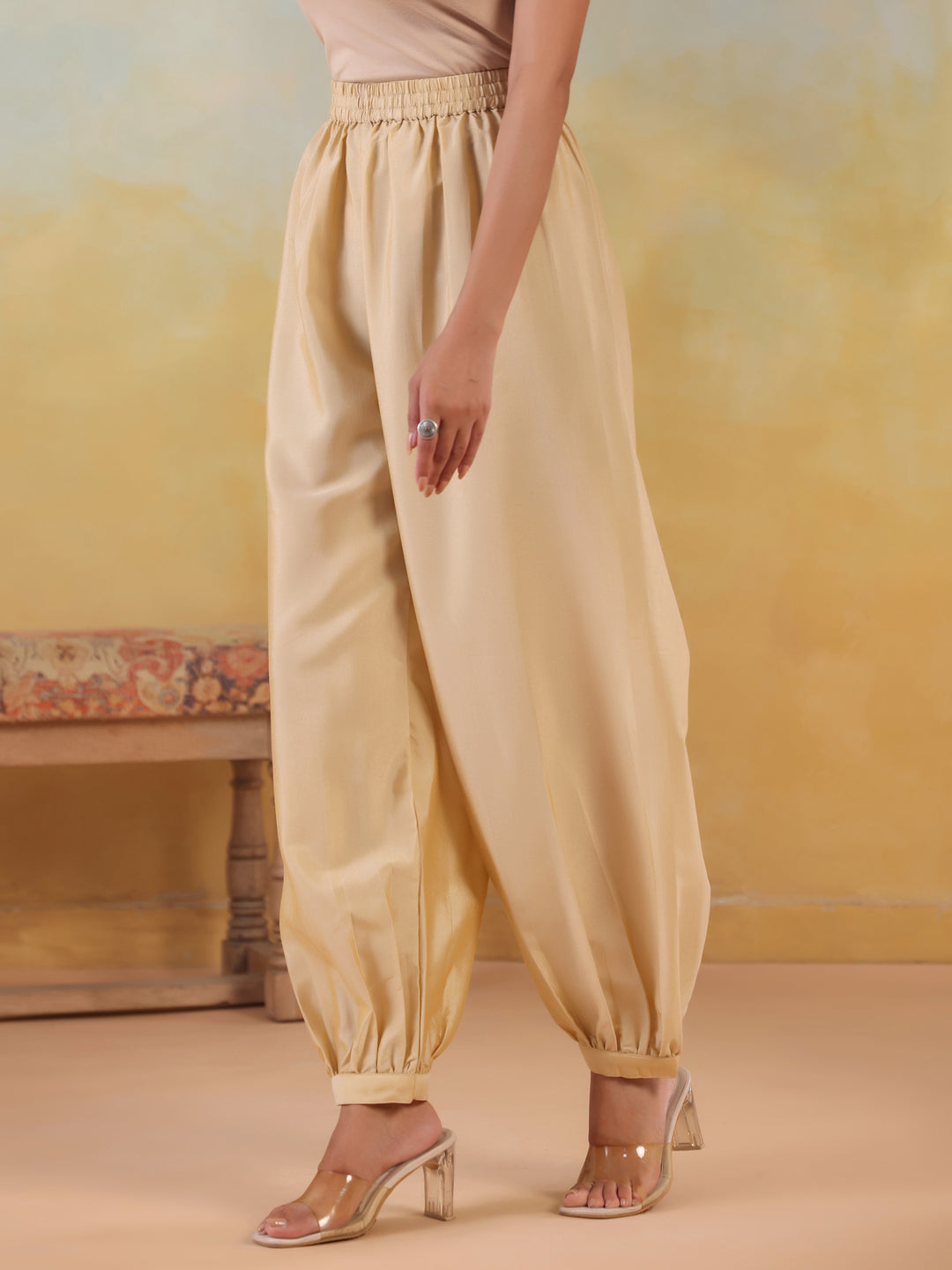 Solid Loose Fit Afgani Pant for Women