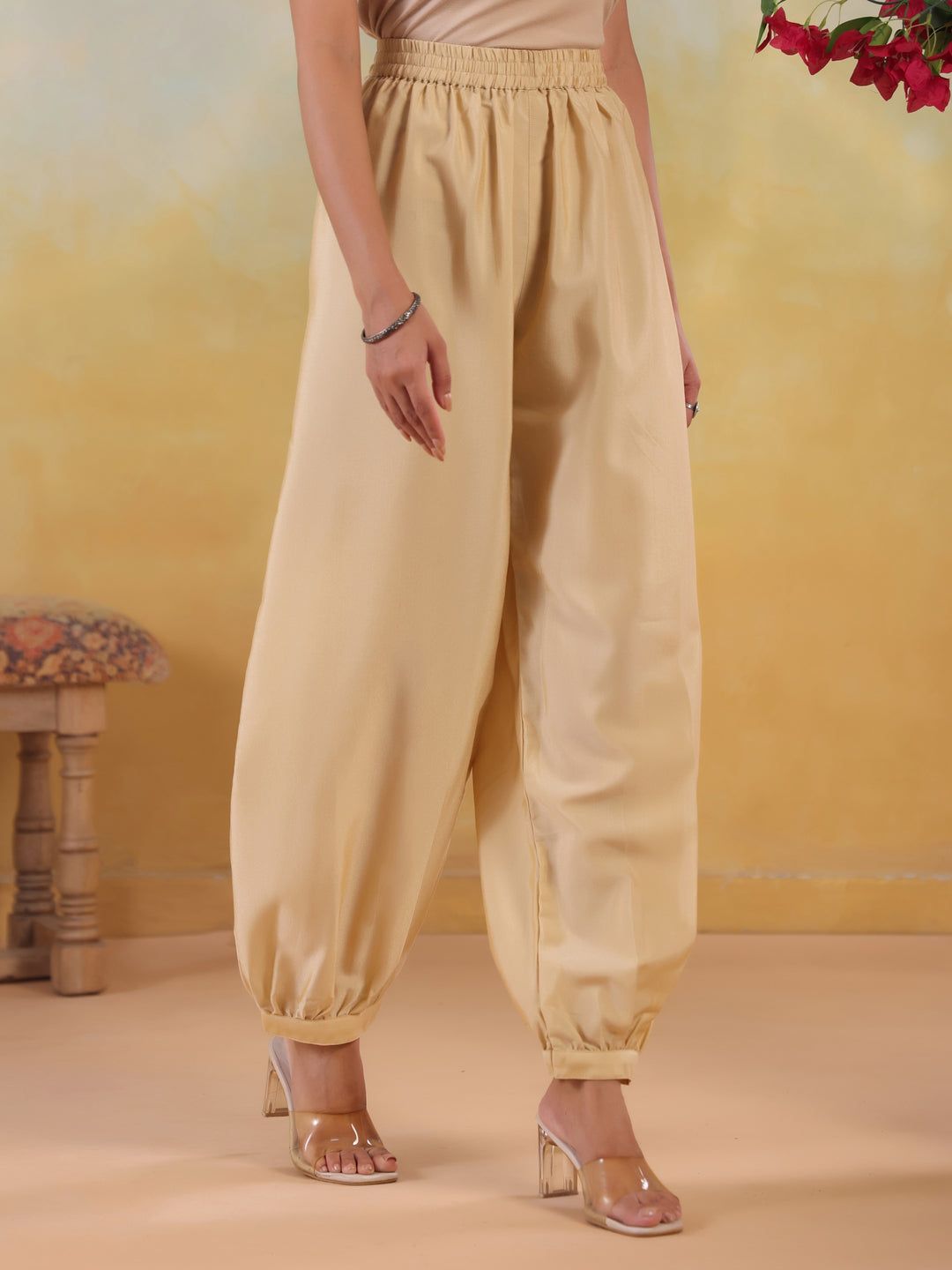 Solid Loose Fit Afgani Pant for Women