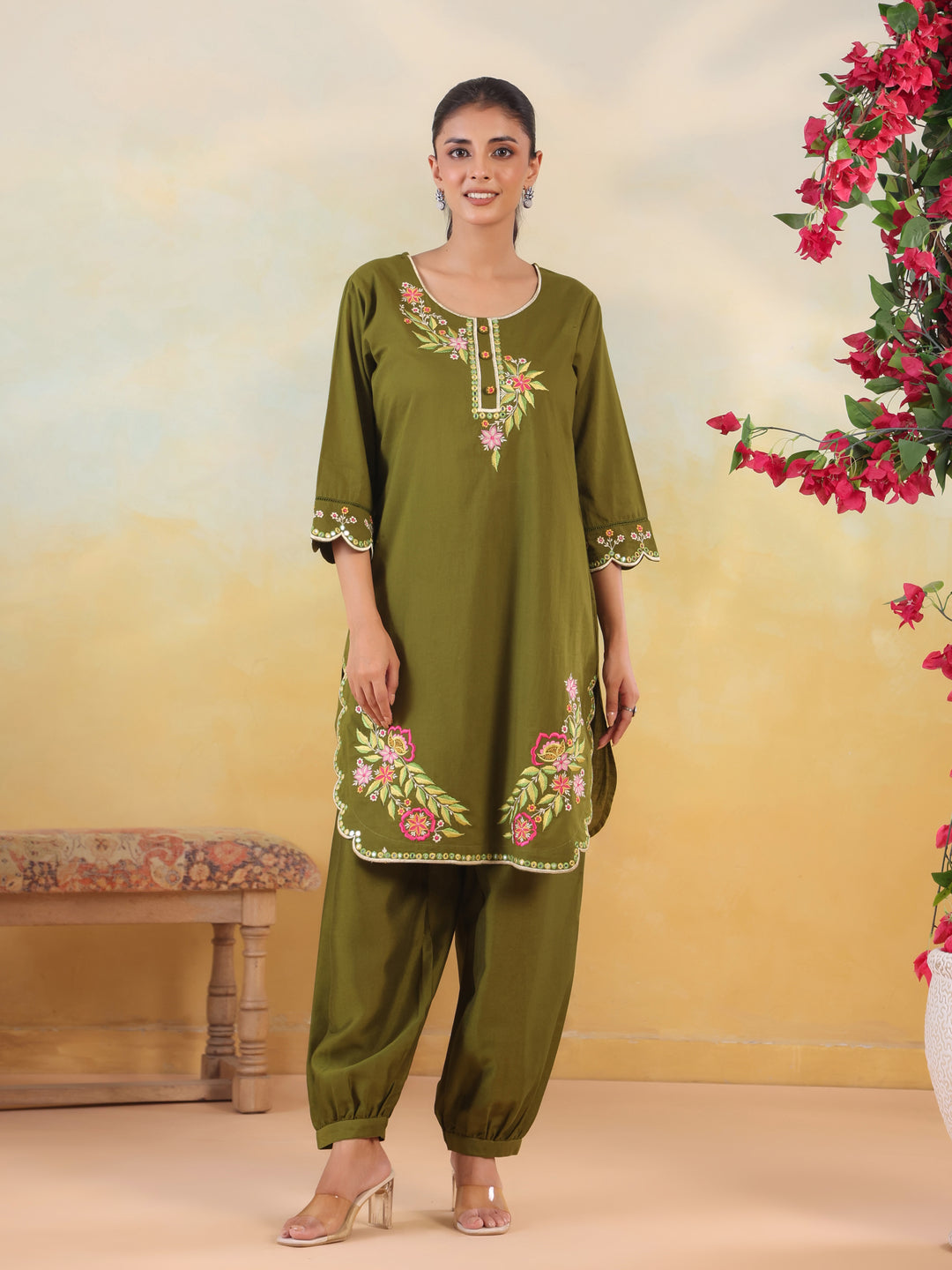 Solid Loose Fit Afgani Pant for Women