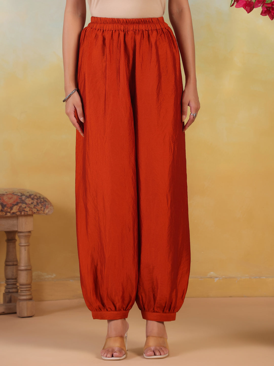 Solid Loose Fit Afgani Pant for Women