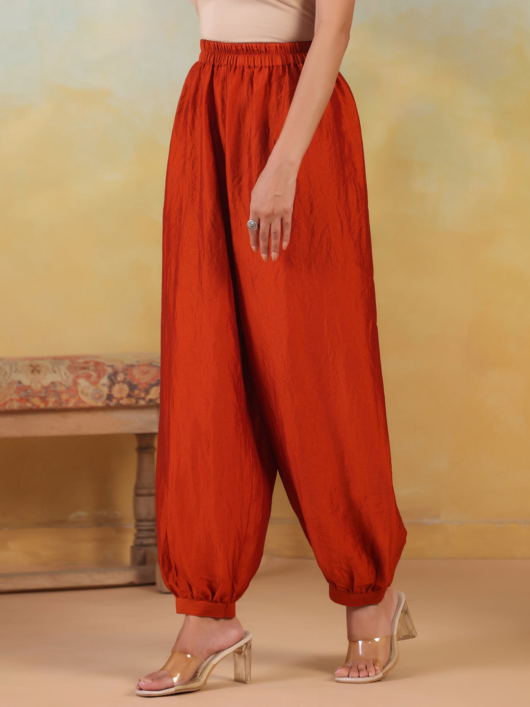 Solid Loose Fit Afgani Pant for Women