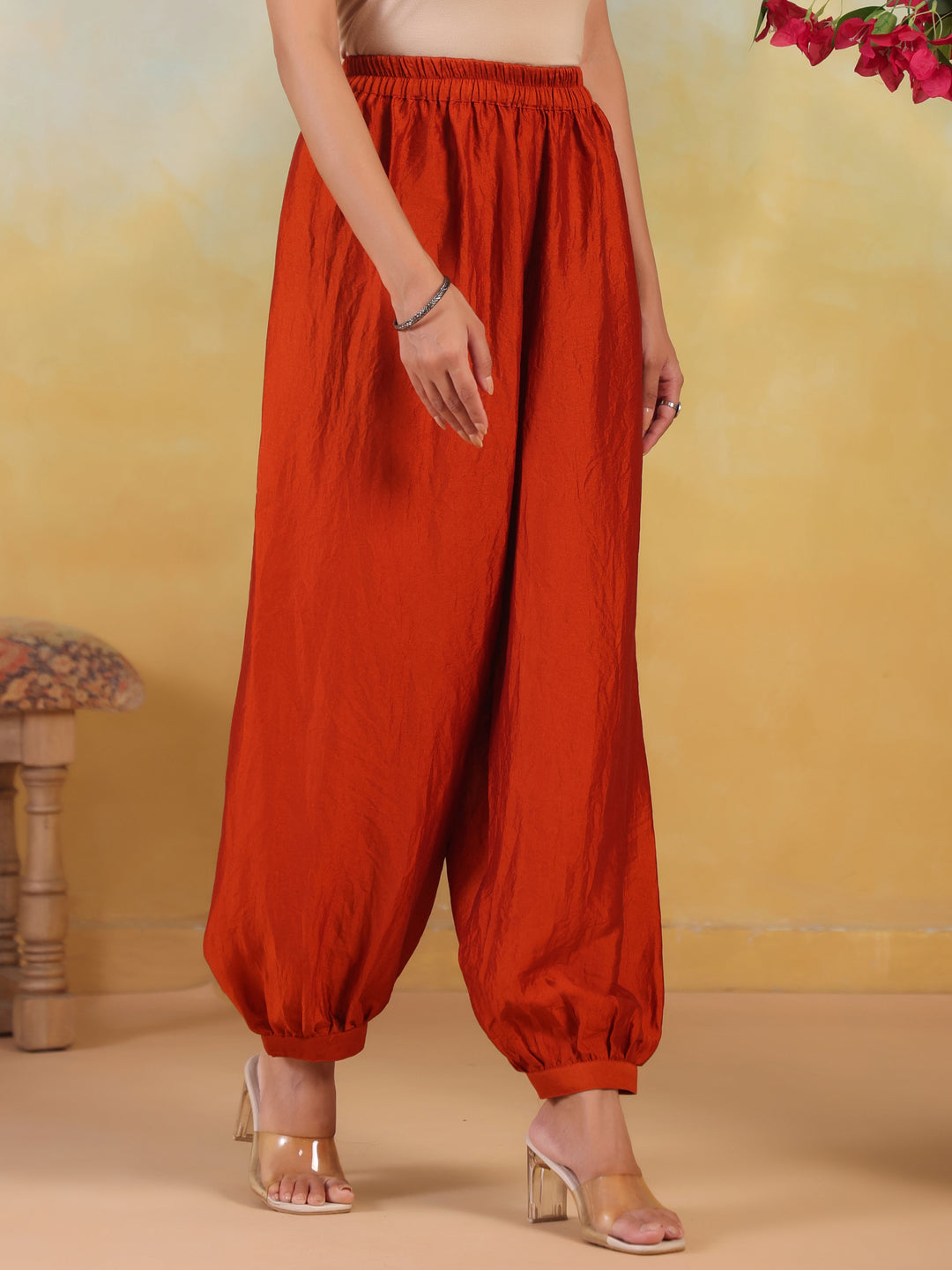 Solid Loose Fit Afgani Pant for Women
