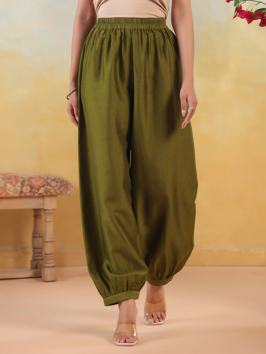 Solid Loose Fit Afghani Salwar